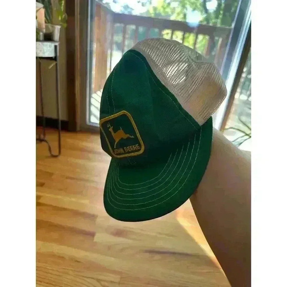 JOHN DEERE l Vintage green and white snap back trucker hat - Picture 5 of 5